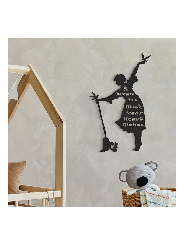 hippodino Dekoracja ścienna w kolorze czarnym - 31 x 50 cm rozmiar: onesize