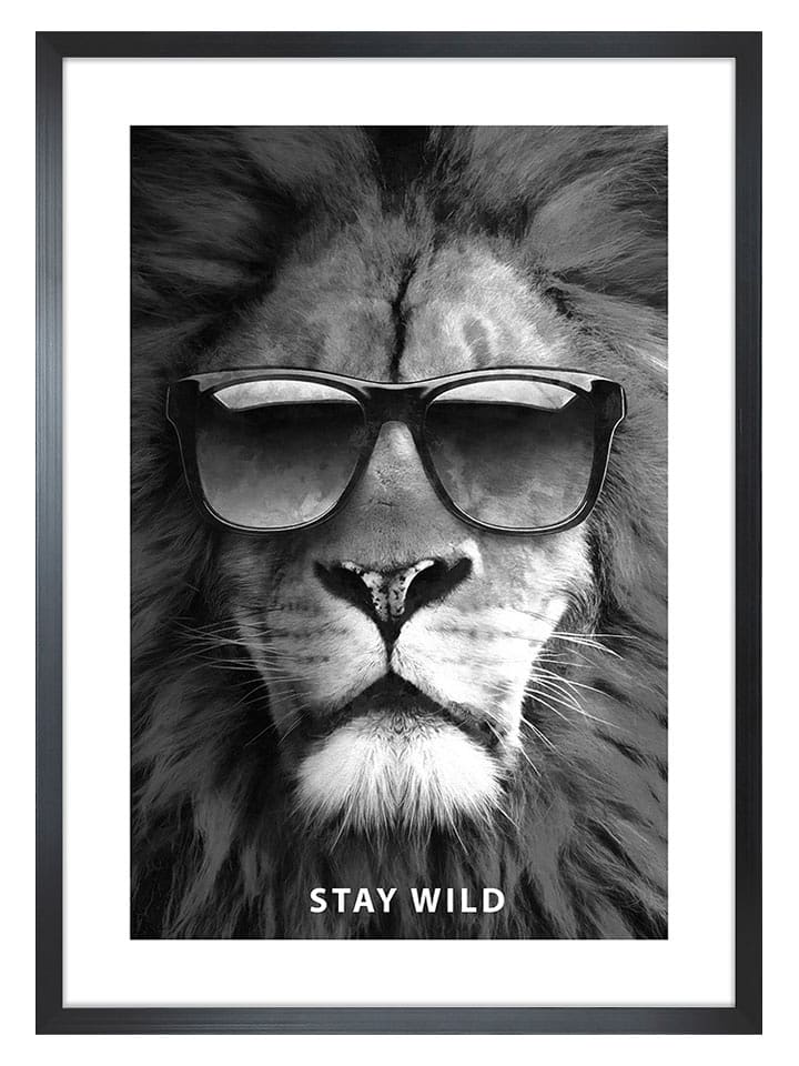 Ars Longa Druk artystyczny "Stay Wild Lion" w ramce - 70 x 50 cm rozmiar: onesize
