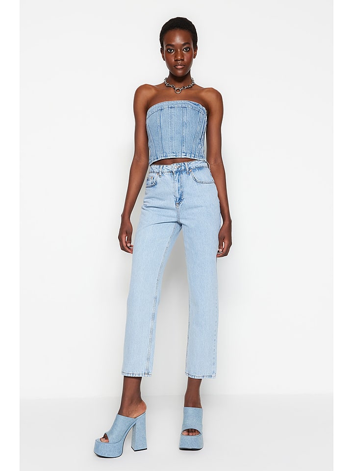 trendyol Dżinsy - Regular fit - w kolorze błękitnym rozmiar: 34