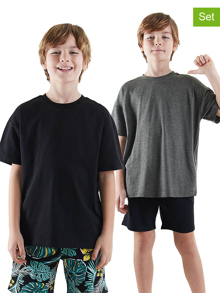 Denokids Koszulki (2 szt.) w kolorze czarno-antracytowym rozmiar: 116