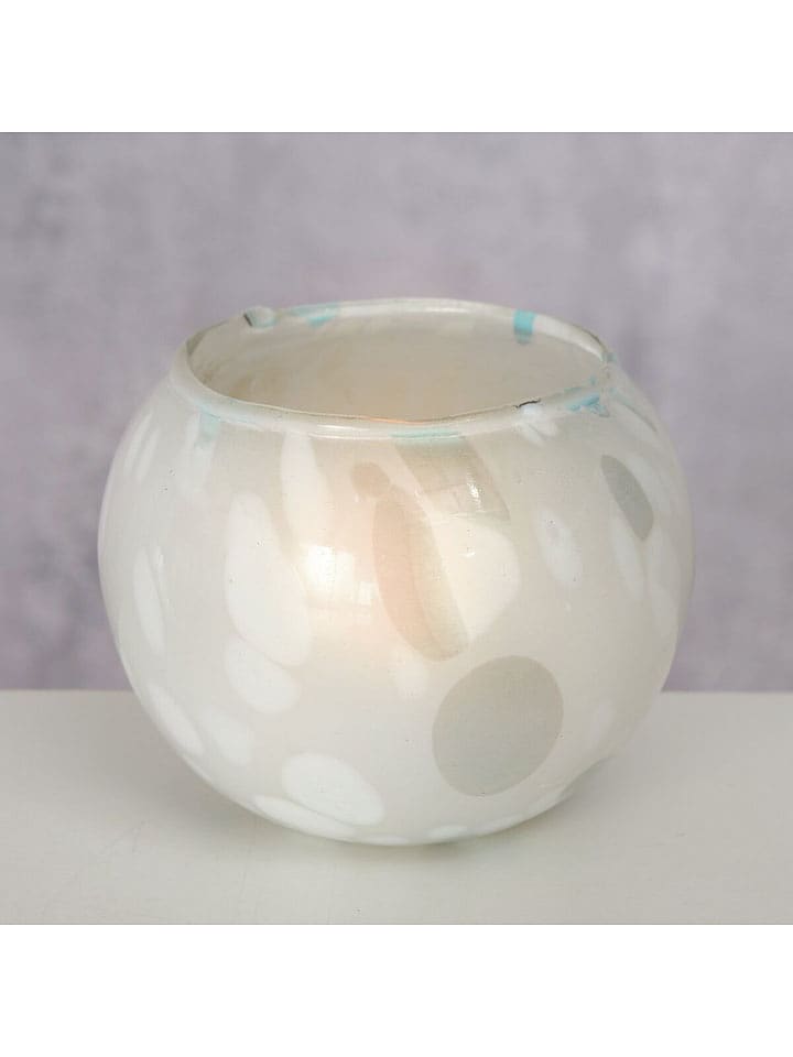 Boltze Świecznik "Esma" w kolorze białym - wys. 8,5 x Ø 10 cm rozmiar: onesize