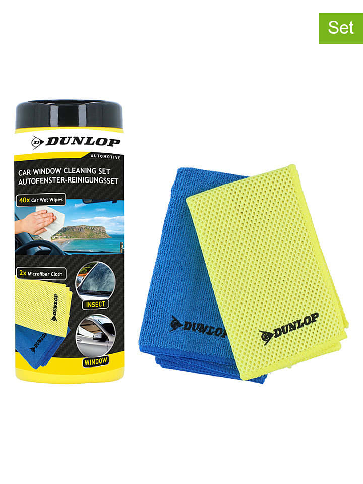 Dunlop 3-częściowy zestaw w kolorze żółto-niebieskim do szyb samochodowych rozmiar: onesize