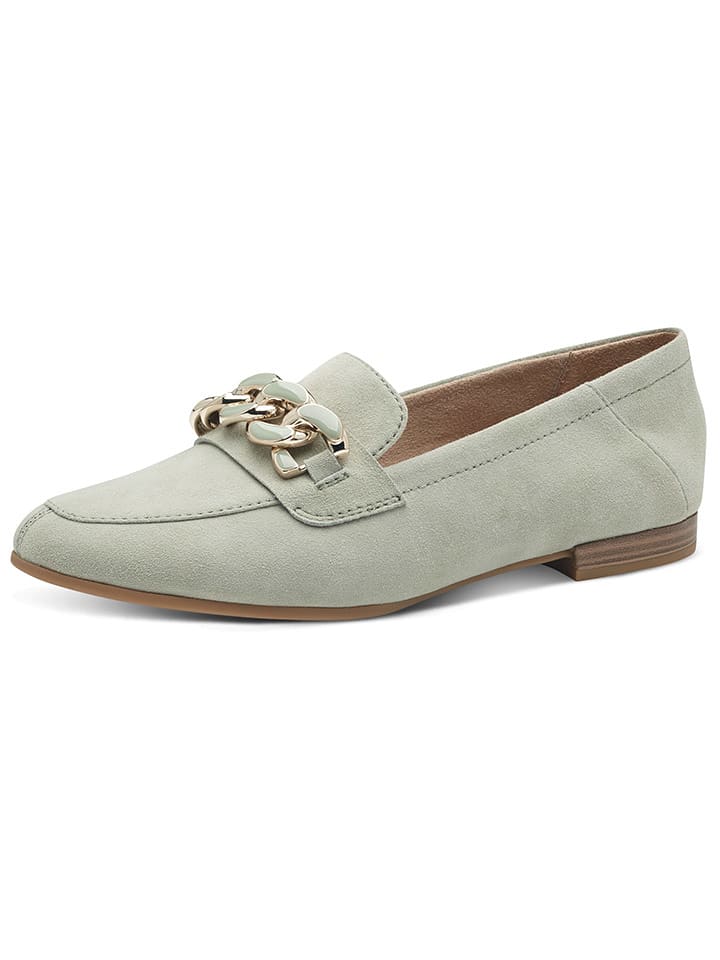 s.Oliver Skórzane slippersy w kolorze jasnozielonym rozmiar: 39