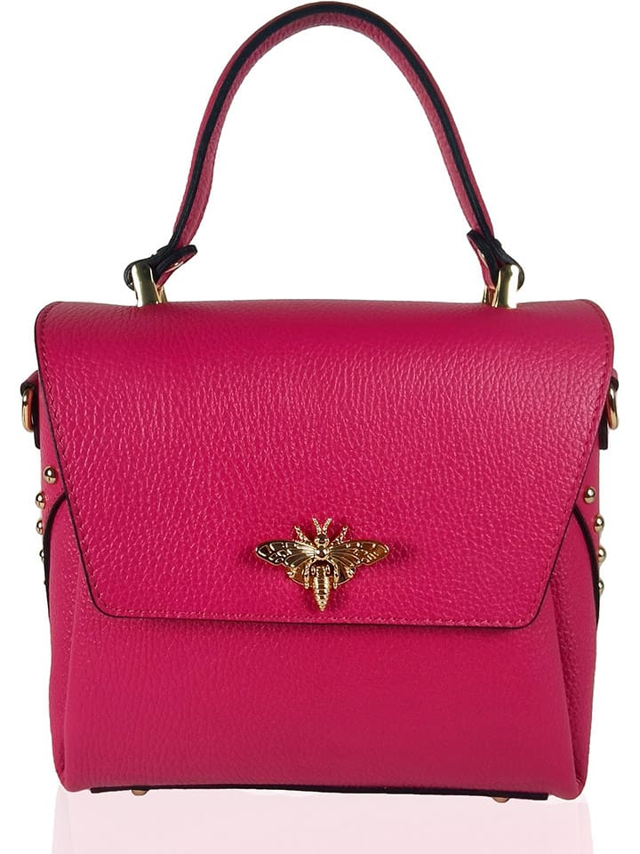 ORE10 Skórzana torebka "Liman" w kolorze różowym - 22 x 22 x 12 cm rozmiar: onesize