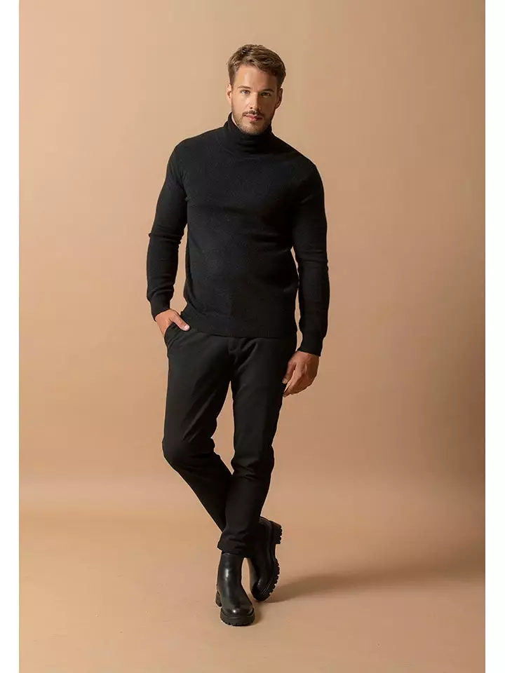 Perfect Cashmere Kaszmirowy golf "Trevor" w kolorze czarnym rozmiar: XXL