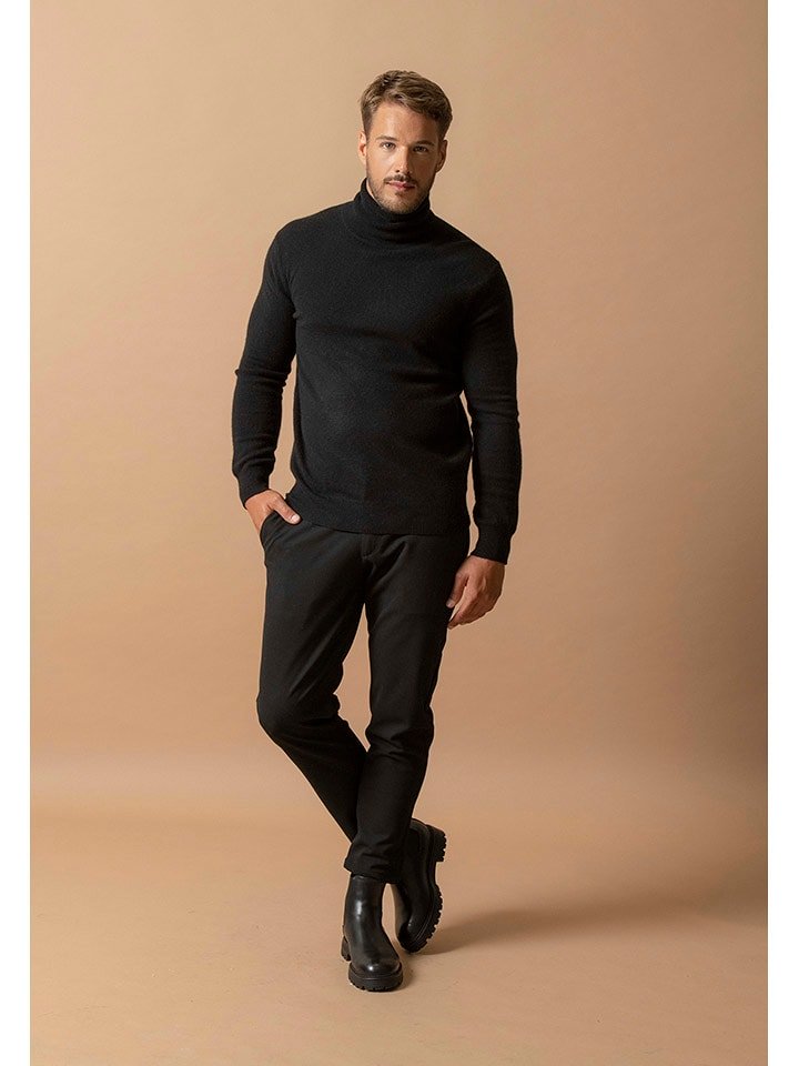 Perfect Cashmere Kaszmirowy golf "Trevor" w kolorze czarnym rozmiar: XXL
