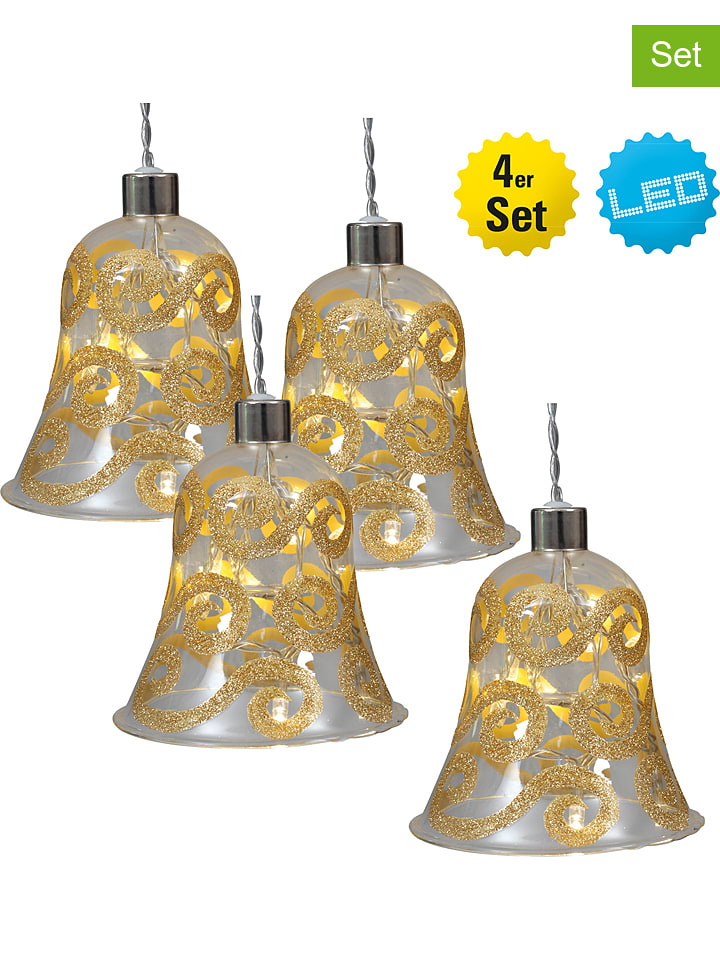 näve Dekoracyjne zawieszki LED (4 szt.) w kolorze złotym - Ø 11 cm rozmiar: onesize