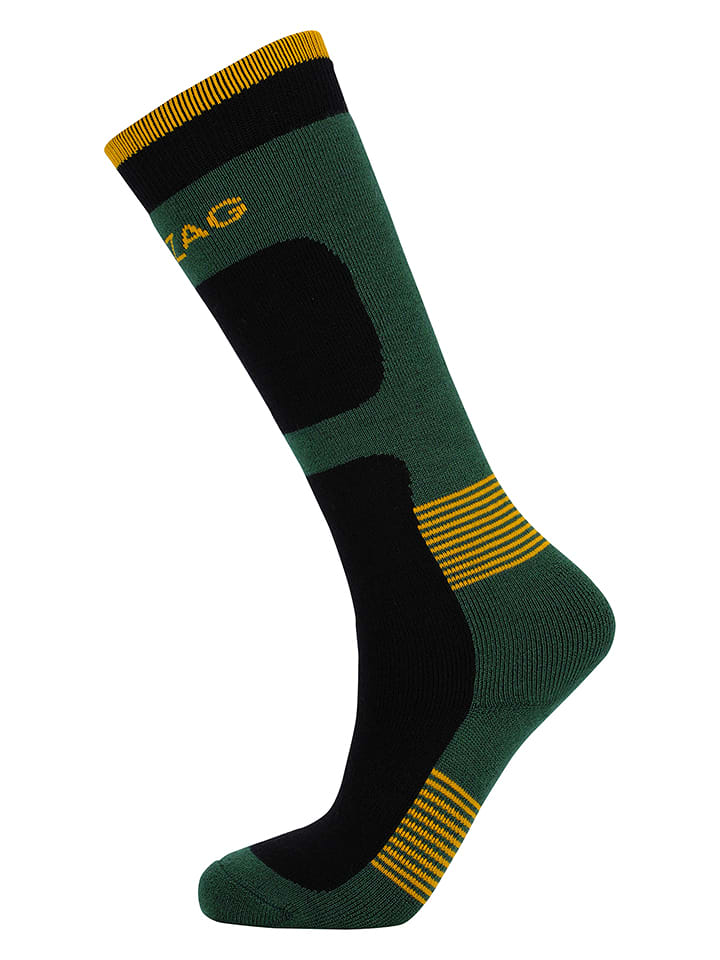 Zigzag Skarpety narciarskie "Tippy" w kolorze zielono-czarnym rozmiar: 29-32