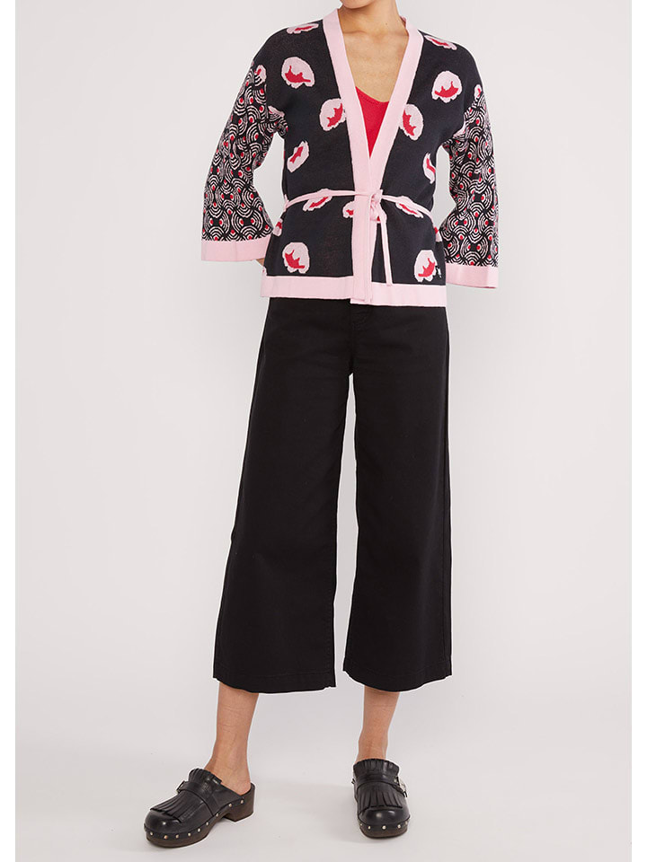 Blutsgeschwister Kardigan "Mingle Mangleartistic" w kolorze jasnoróżowo-czarnym rozmiar: XL