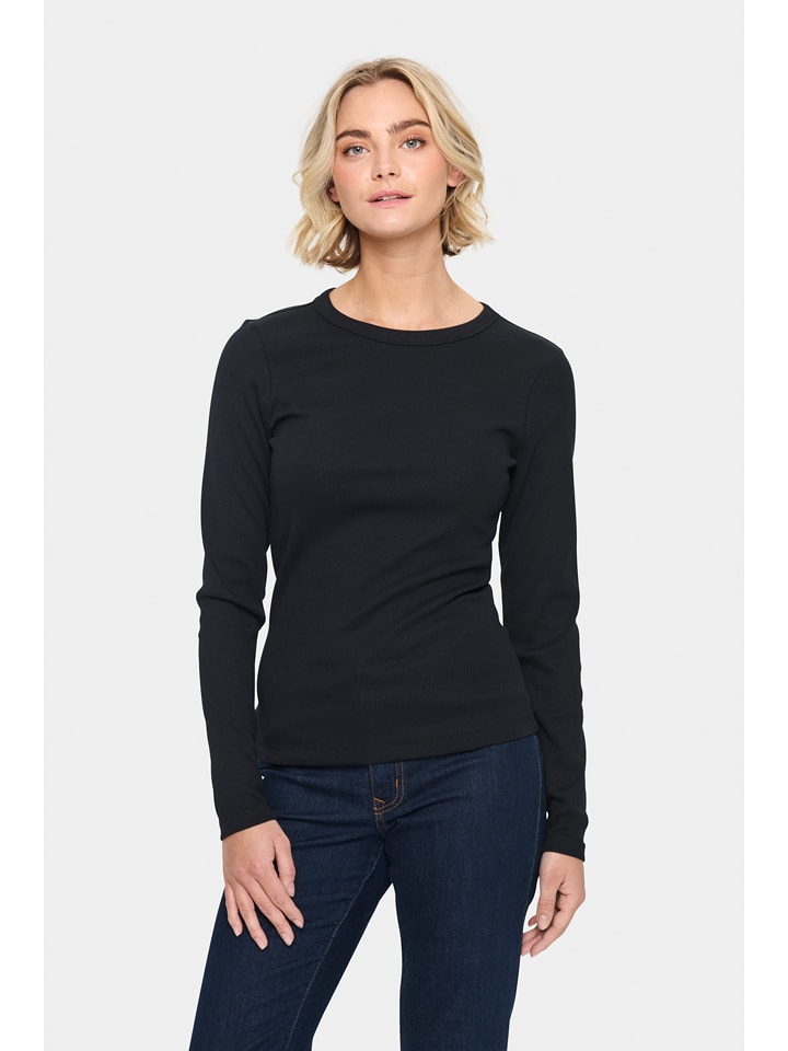 SAINT TROPEZ Koszulka "Aster" w kolorze czarnym rozmiar: XL