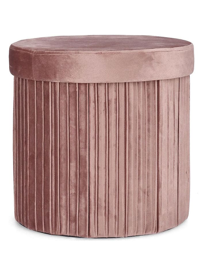 Bizzotto Hocker "Jocelyn" w kolorze jasnoróżowym ze schowkiem - wys. 38 x Ø 38 cm rozmiar: onesize