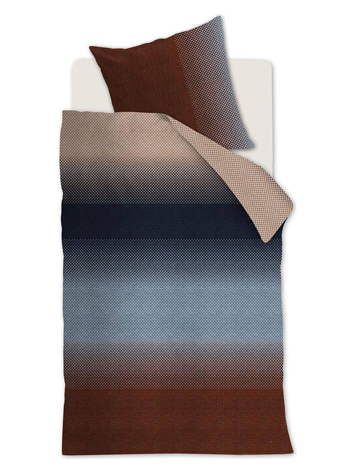 Beddinghouse Komplet pościeli satynowej "Duco" w kolorze czerwono-granatowym rozmiar: 155x220 cm