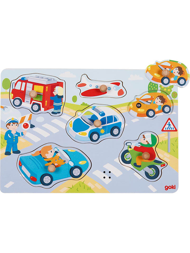 Goki Puzzle dźwiękowe "Ruch uliczny z odgłosami pojazdów" - 12 m+ rozmiar: onesize