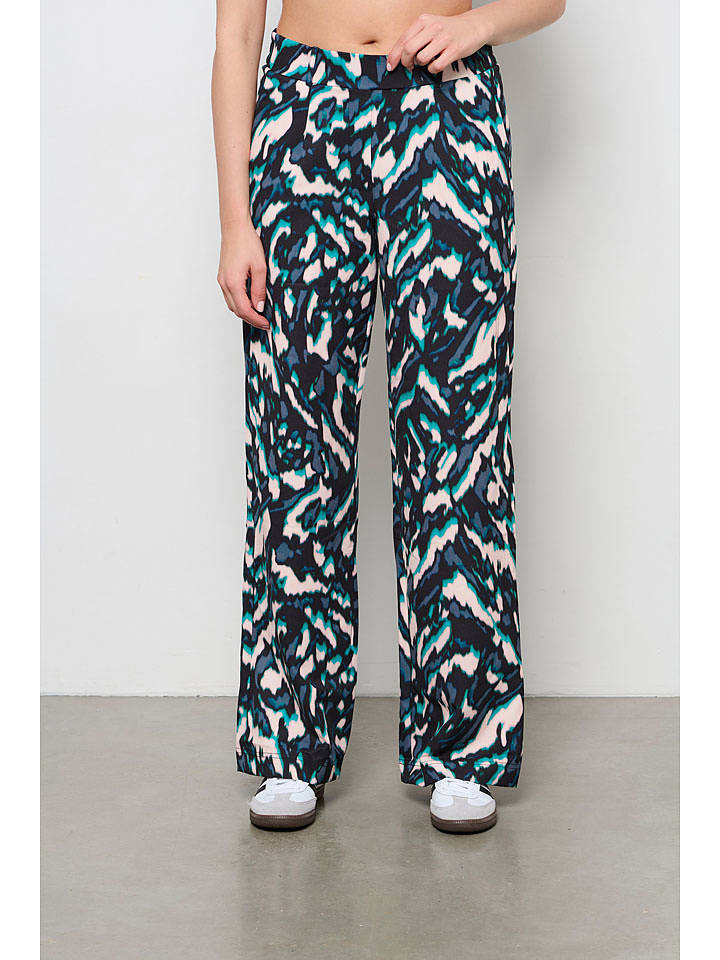 &Co Woman Spodnie "Camilla" w kolorze zielono-biało-czarnym rozmiar: L