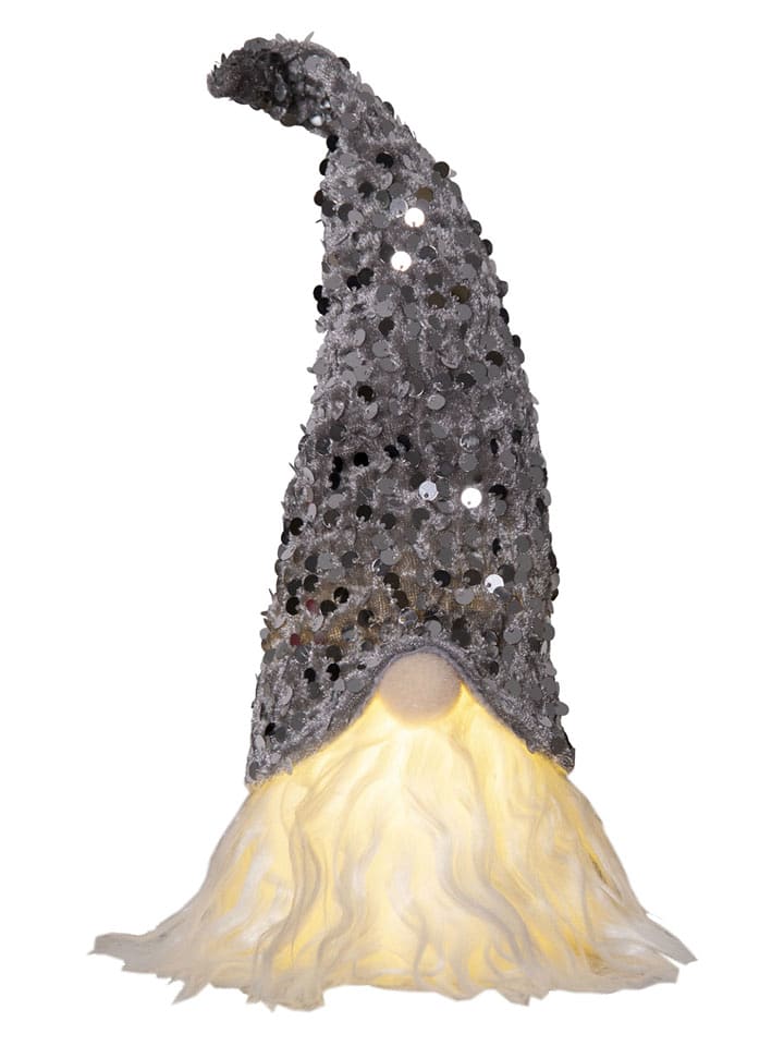 STAR Trading Figurka dekoracyjna LED "Joylight" w kolorze szarym - wys. 32 x Ø 8 cm rozmiar: onesize