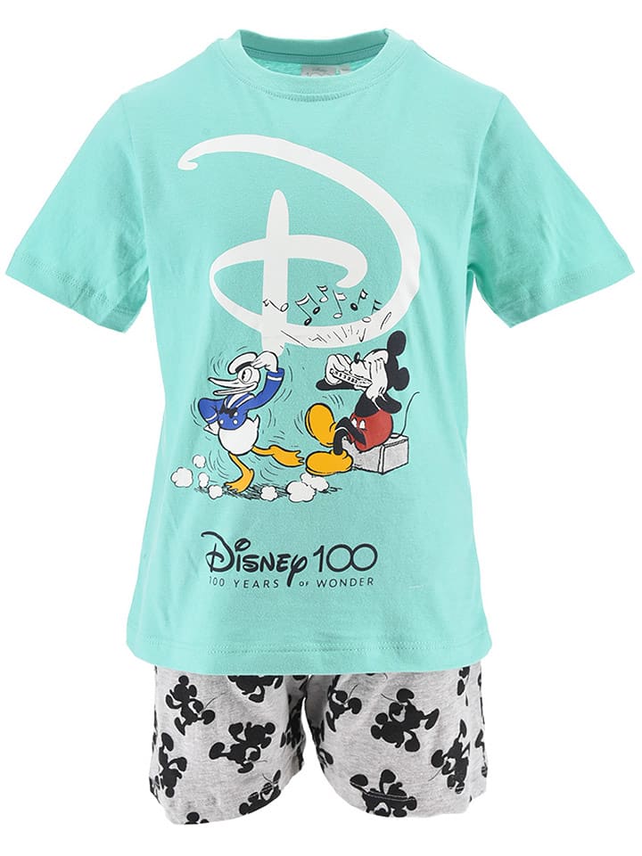 Disney Piżama "Disney 100" w kolorze szaro-turkusowym rozmiar: 104