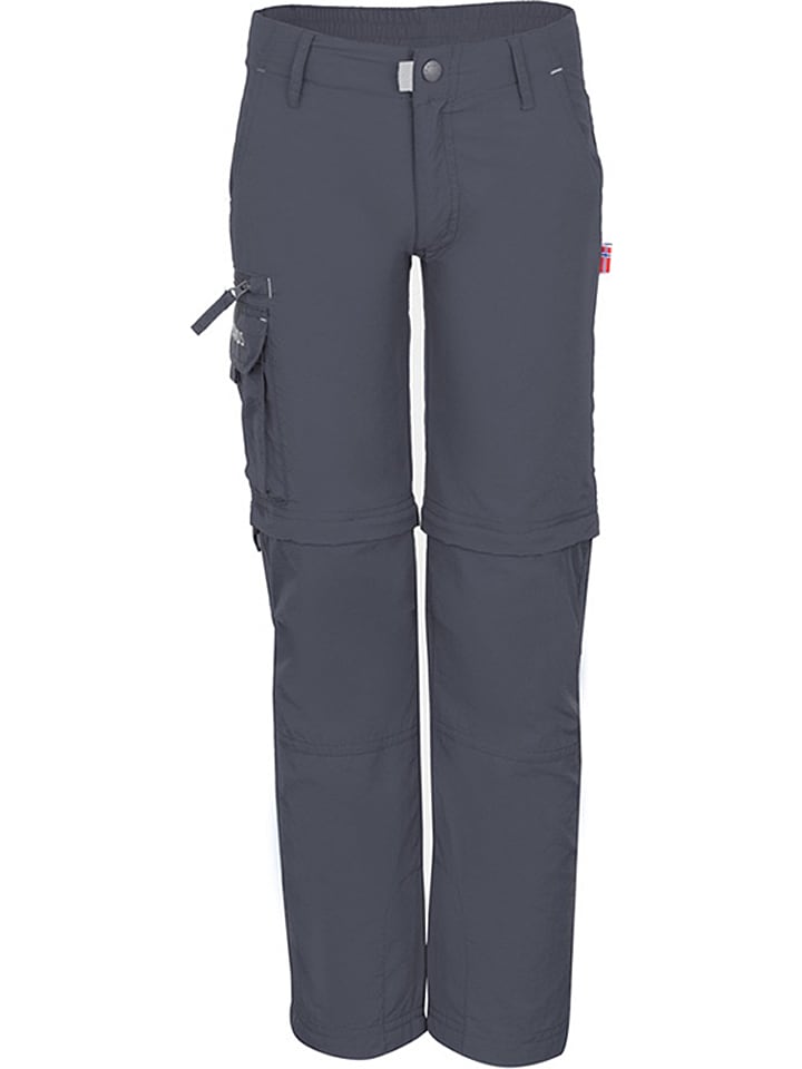 Trollkids Spodnie trekkingowe Zipp-Off "Oppland" - Slim fit - w kolorze antracytowym rozmiar: 98