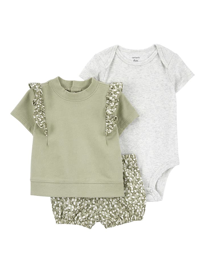 carter's 3-częściowy zestaw w kolorze oliwkowo-szarym rozmiar: 86/92