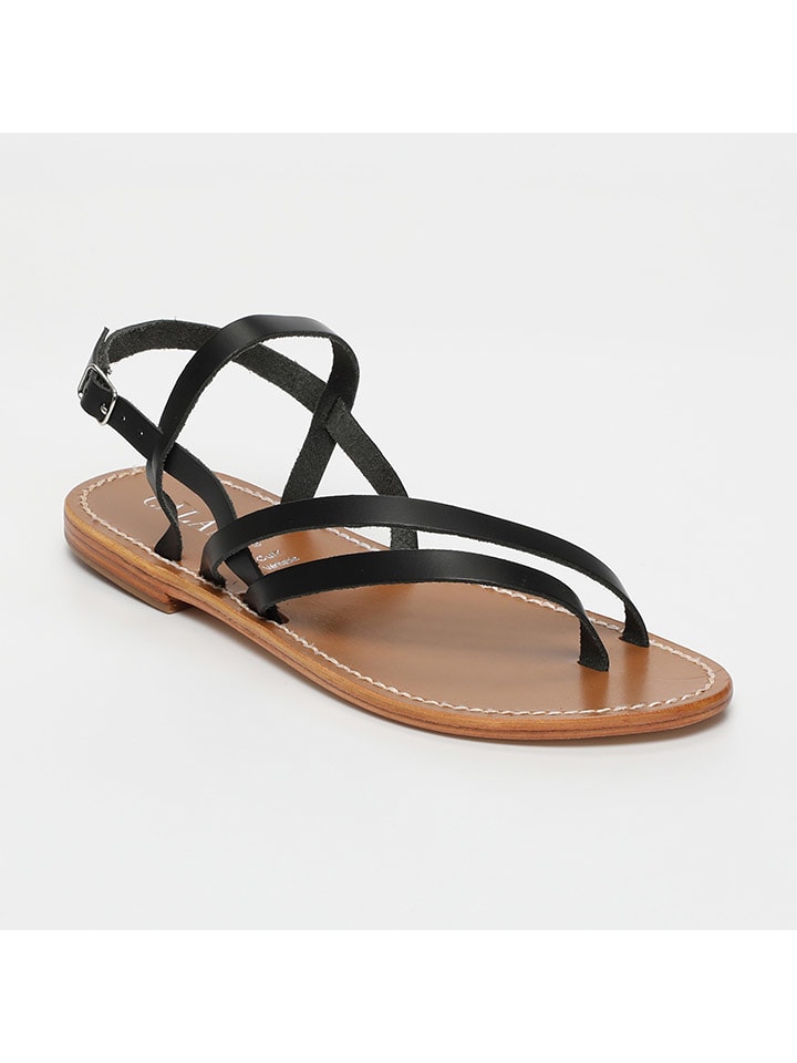 CALANK Skórzane sandały w kolorze czarnym rozmiar: 37