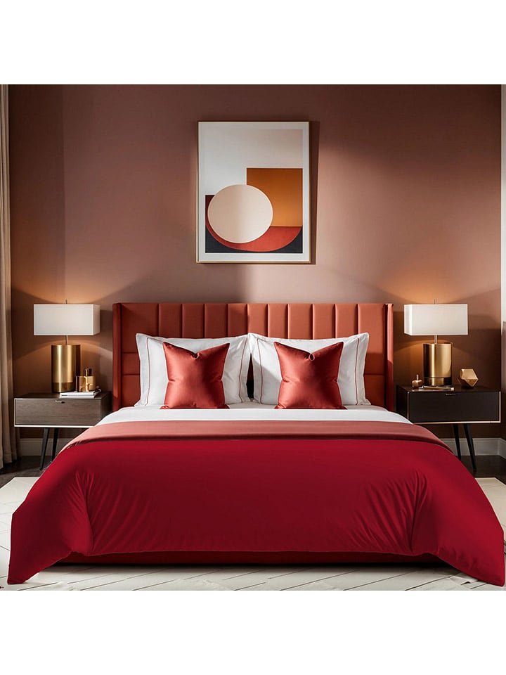 Colourful Cotton Poszwa renforcè "Tonne" w kolorze bordowym na kołdrę rozmiar: 135x200 cm