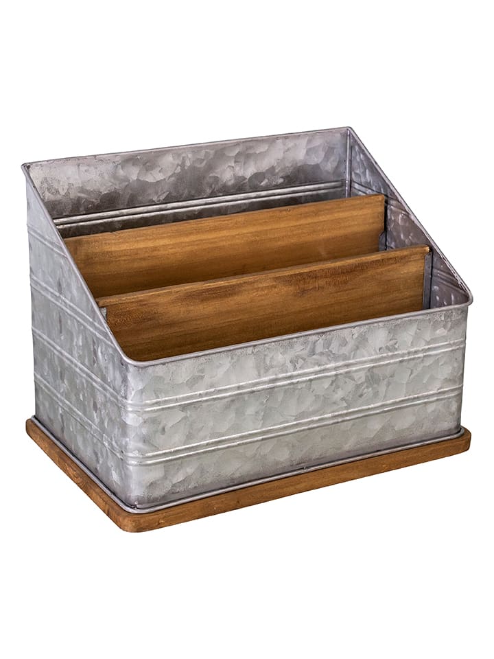 Anticline Półka w kolorze srebrno-jasnobrązowym na listy - 29 x 22 x 19,5 cm rozmiar: onesize