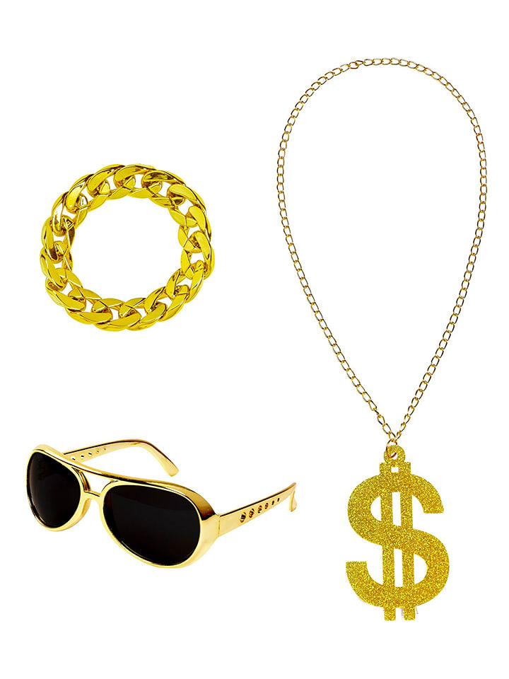 Carnival Party 3-częściowy zestaw w kolorze złotym rozmiar: onesize