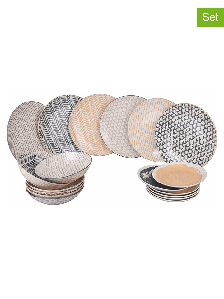 Villa d´Este 18-częściowy zestaw talerzy "Soho" ze wzorem rozmiar: onesize