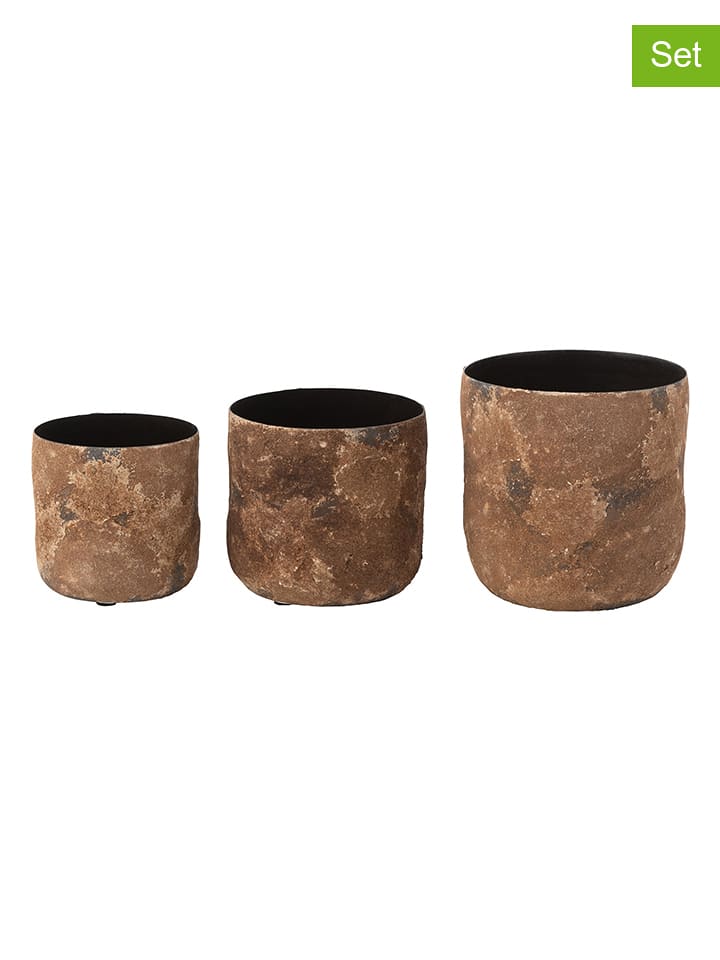 J Line Osłonki (3 szt.) w kolorze brązowym na doniczkę rozmiar: onesize