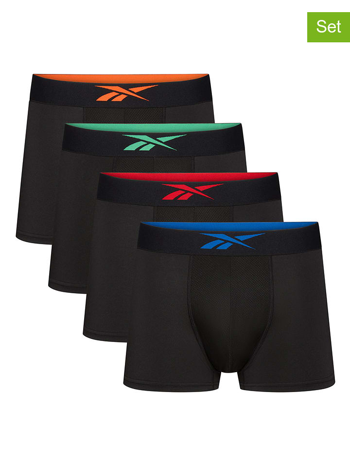 Reebok Bokserki (4 pary) w kolorze czarnym rozmiar: M