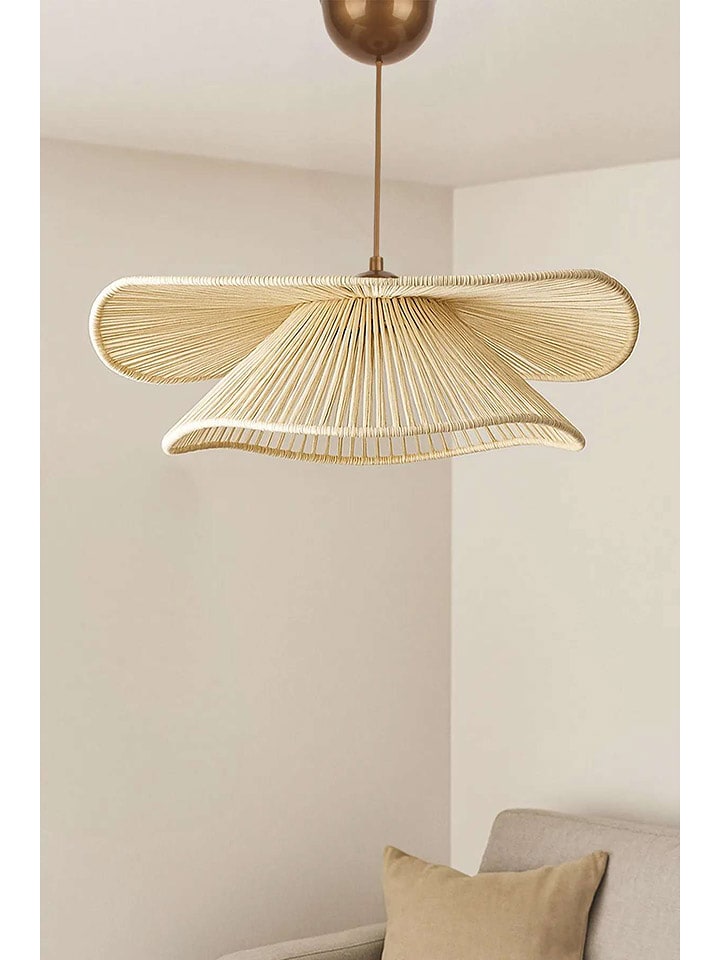 Opviq Lampa wisząca "Duvela" w kolorze beżowym - wys. 52 x Ø 50 cm rozmiar: onesize