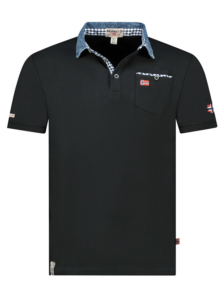 Geographical Norway Koszulka polo "Kerwin" w kolorze czarnym rozmiar: S