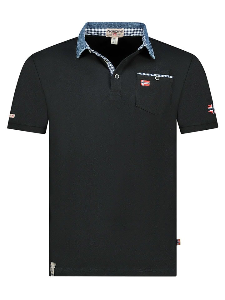 Geographical Norway Koszulka polo "Kerwin" w kolorze czarnym rozmiar: S