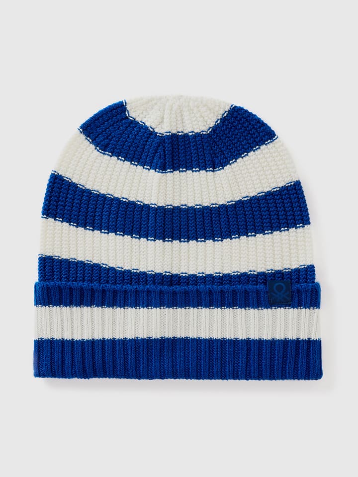 Benetton Czapka w kolorze niebiesko-białym rozmiar: 130