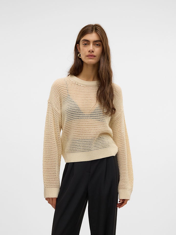 Vero Moda Sweter w kolorze beżowym rozmiar: XS