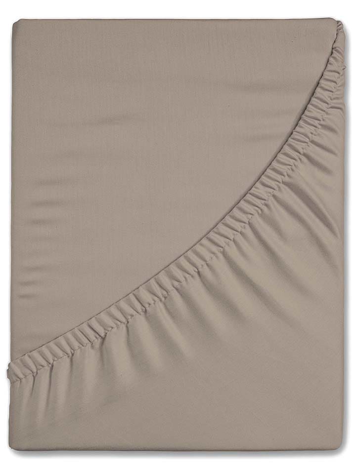 Good Morning Prześcieradło "Good Morning" w kolorze beżowym na gumce rozmiar: 140x200 cm