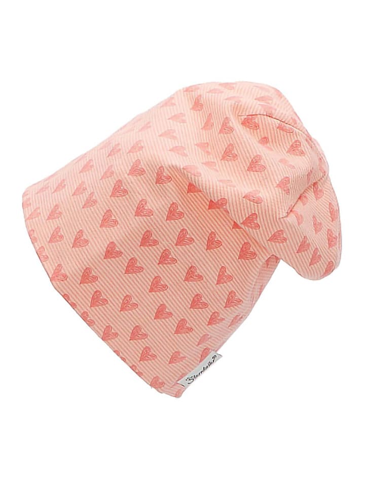 Sterntaler Czapka beanie w kolorze brzoskwiniowym rozmiar: 37 cm