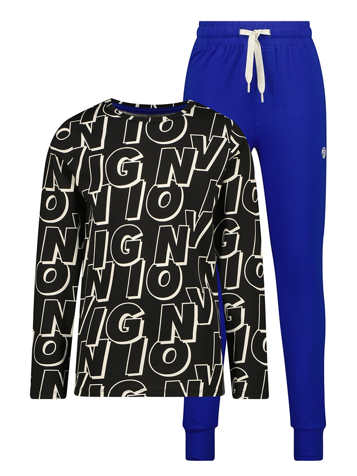 Vingino Piżama "Wobani" w kolorze niebiesko-czarnym rozmiar: 98/104