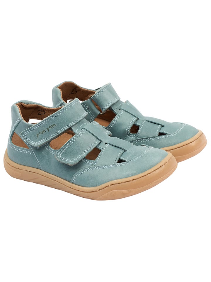 POM POM Skórzane buty w kolorze niebieskim do chodzenia na boso rozmiar: 31