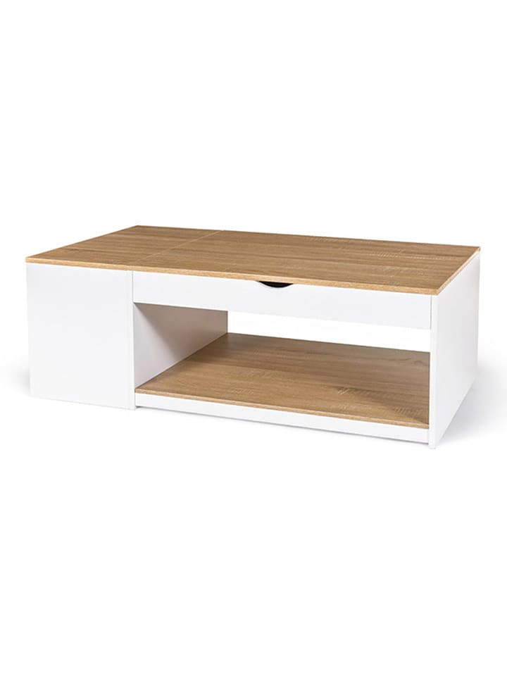 IDOMYA Essentials Ława w kolorze jasnobrązowo-białym - 110 x 45 x 60 cm rozmiar: onesize