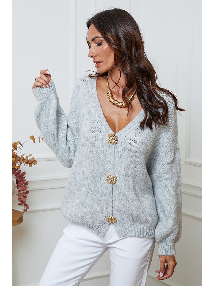 So Cachemire Kardigan "Believe" w kolorze szarym rozmiar: S