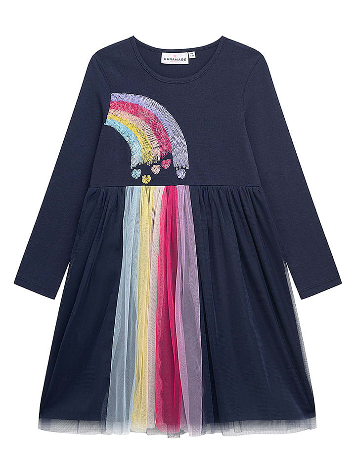 Danamade Sukienka "Fee" w kolorze granatowym rozmiar: 134