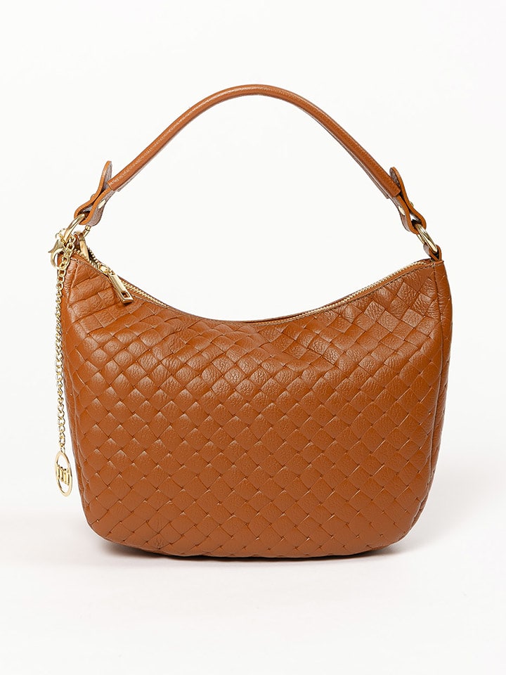 Mia Tomazzi Skórzana torebka "Cabrini" w kolorze jasnobrązowym - 28 x 20 x 8 cm rozmiar: onesize