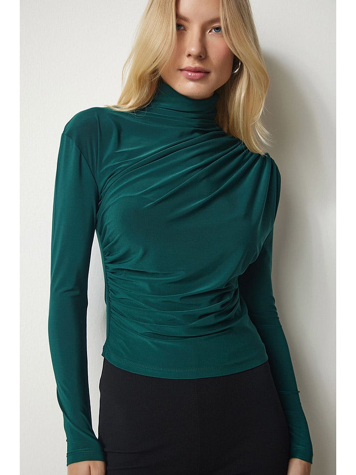 Happiness Istanbul Bluzka w kolorze ciemnozielonym rozmiar: 38