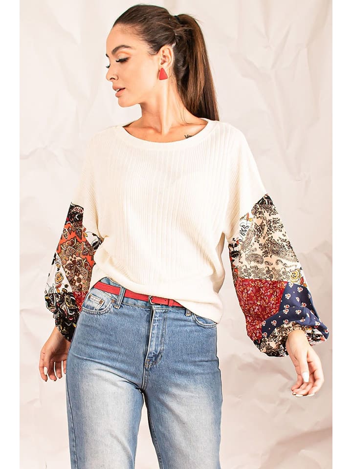 Armonika Bluzka w kolorze białym rozmiar: L