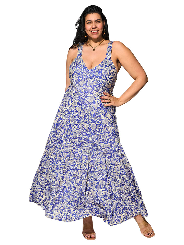 Aller Simplement Sukienka w kolorze niebiesko-białym rozmiar: 42/44