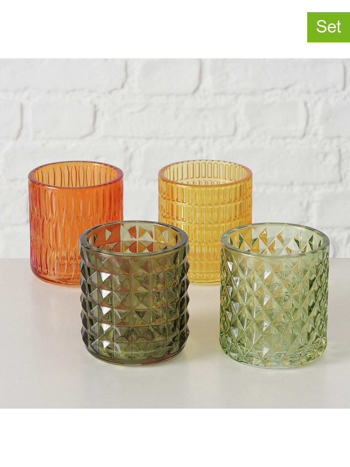 Boltze Świeczniki (4 szt.) ''Structa'' w różnych kolorach - wys. 9 cm rozmiar: onesize