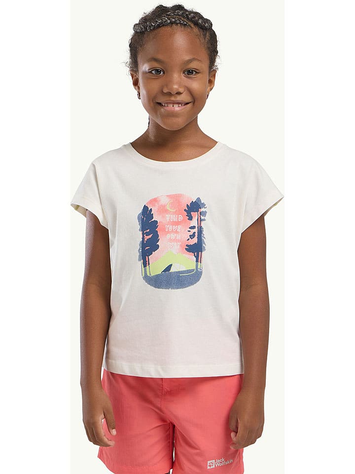 Jack Wolfskin Koszulka w kolorze kremowym rozmiar: 116