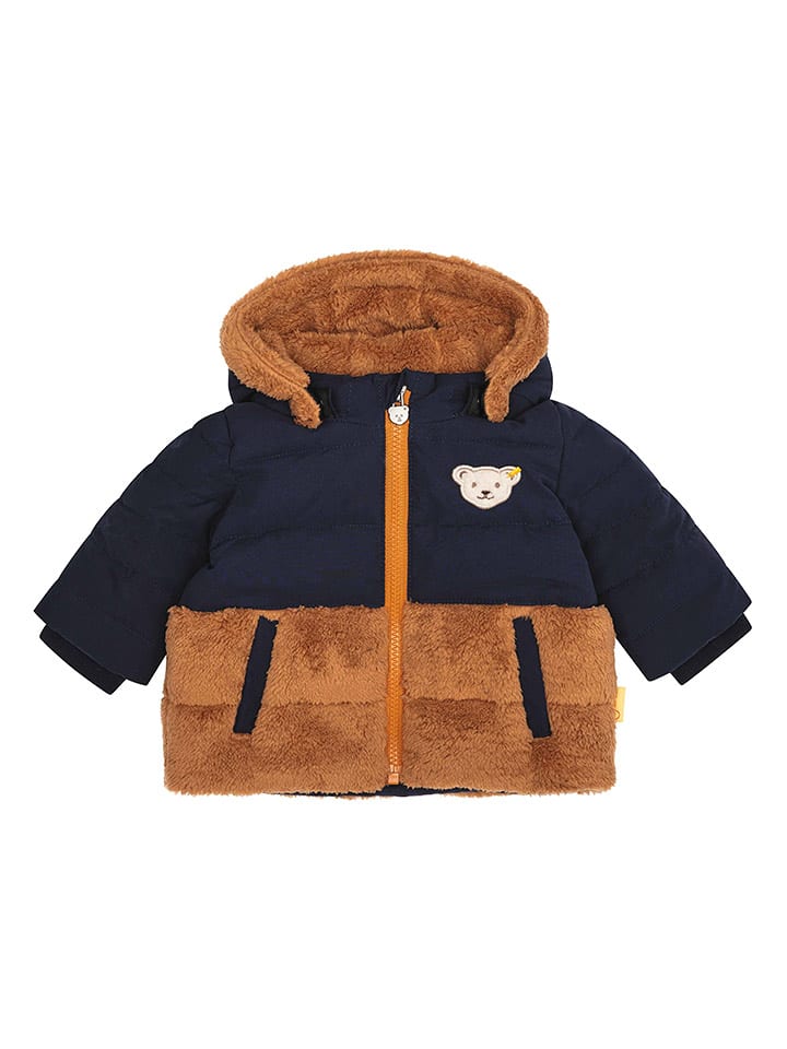 Steiff Kurtka pikowana w kolorze jasnobrązowo-granatowym rozmiar: 68