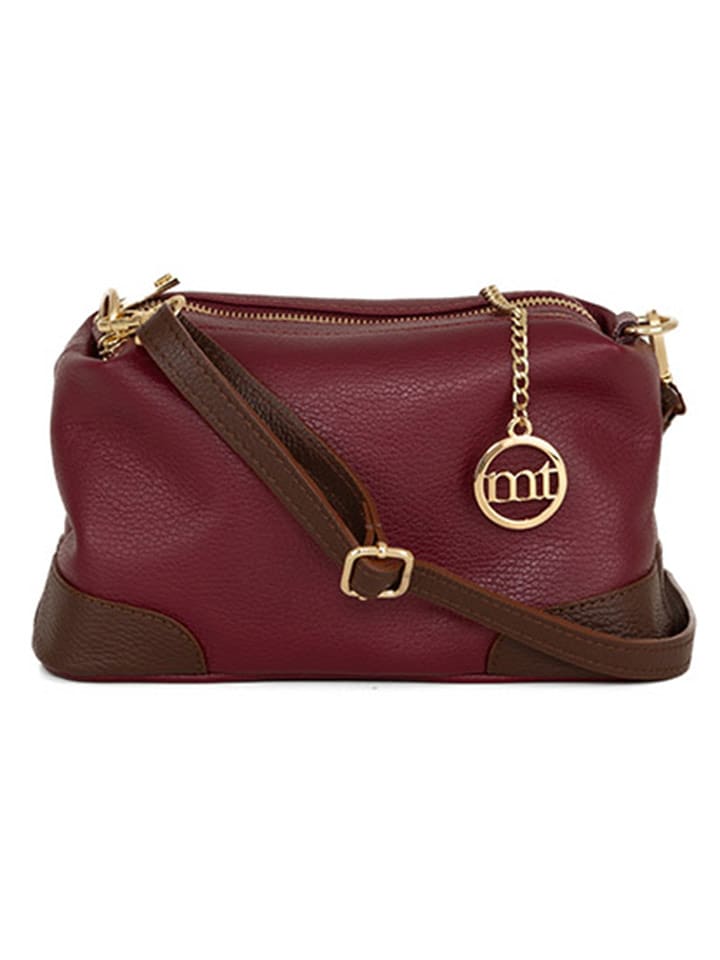 Mia Tomazzi Skórzana torebka "Condino" w kolorze bordowym - 25 x 15 x 10 cm rozmiar: onesize