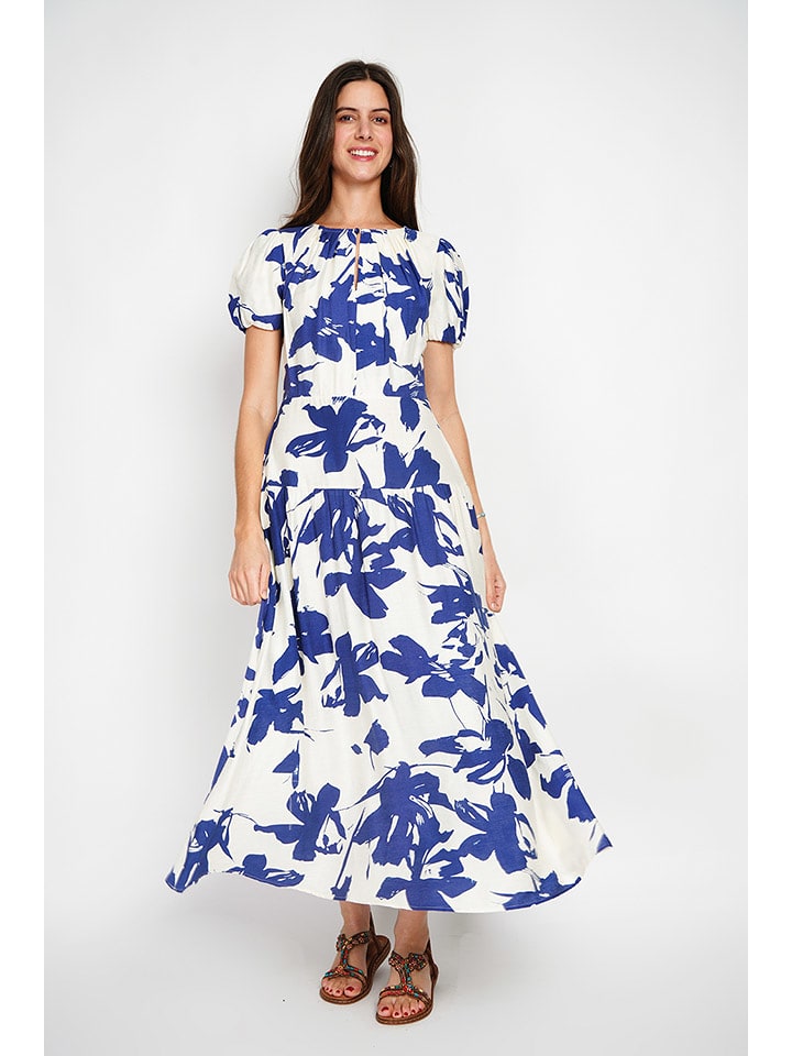 William de Faye Sukienka w kolorze biało-granatowym rozmiar: 38